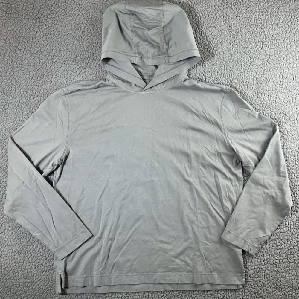 Banana Republic Mens Large Chrome Grey 100% Supima Cotton Authentic Tee Hoodie